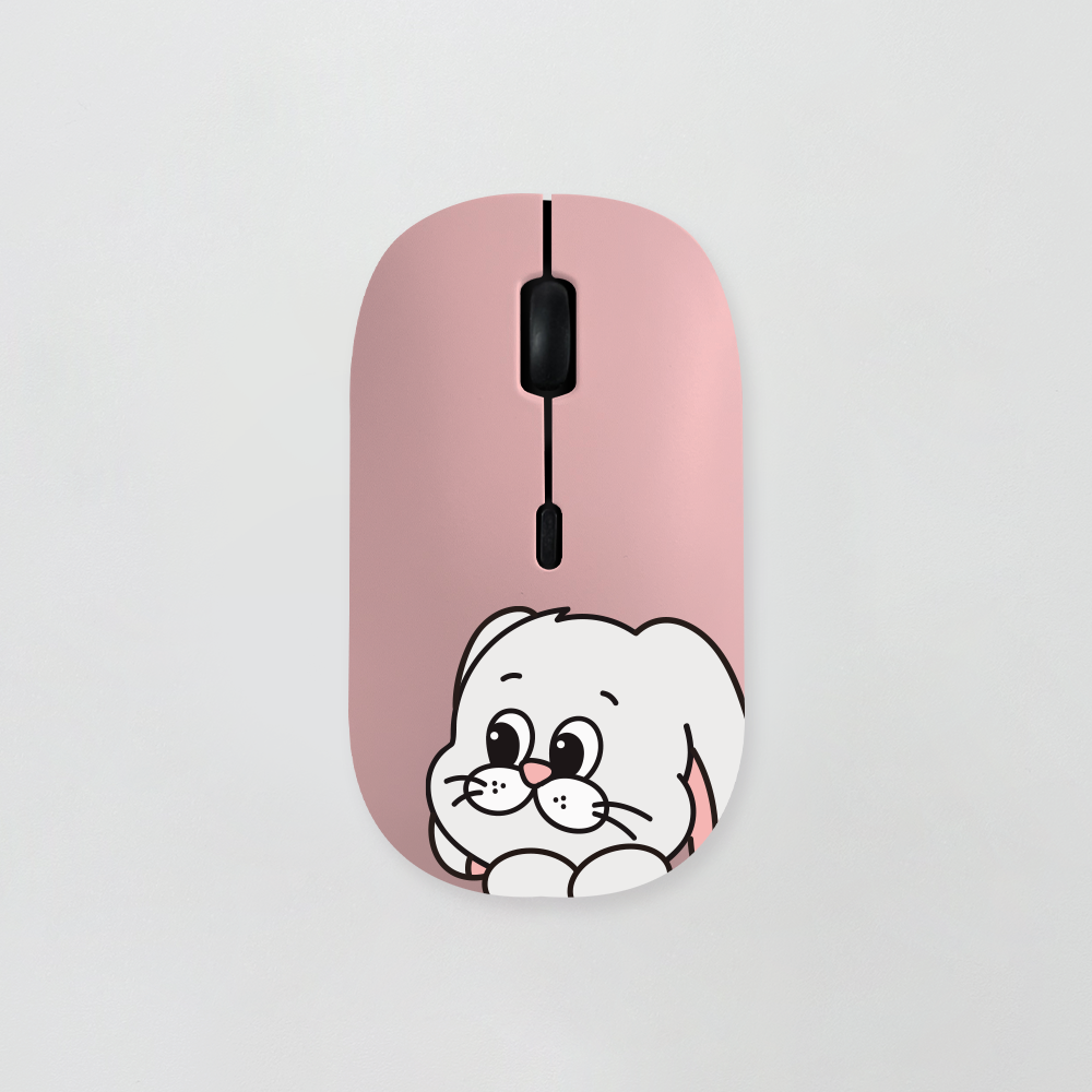 [무소음 마우스] HB 버니 핑크 . 마우스 블루투스마우스 노트북 무소음 무선 디자인마우스